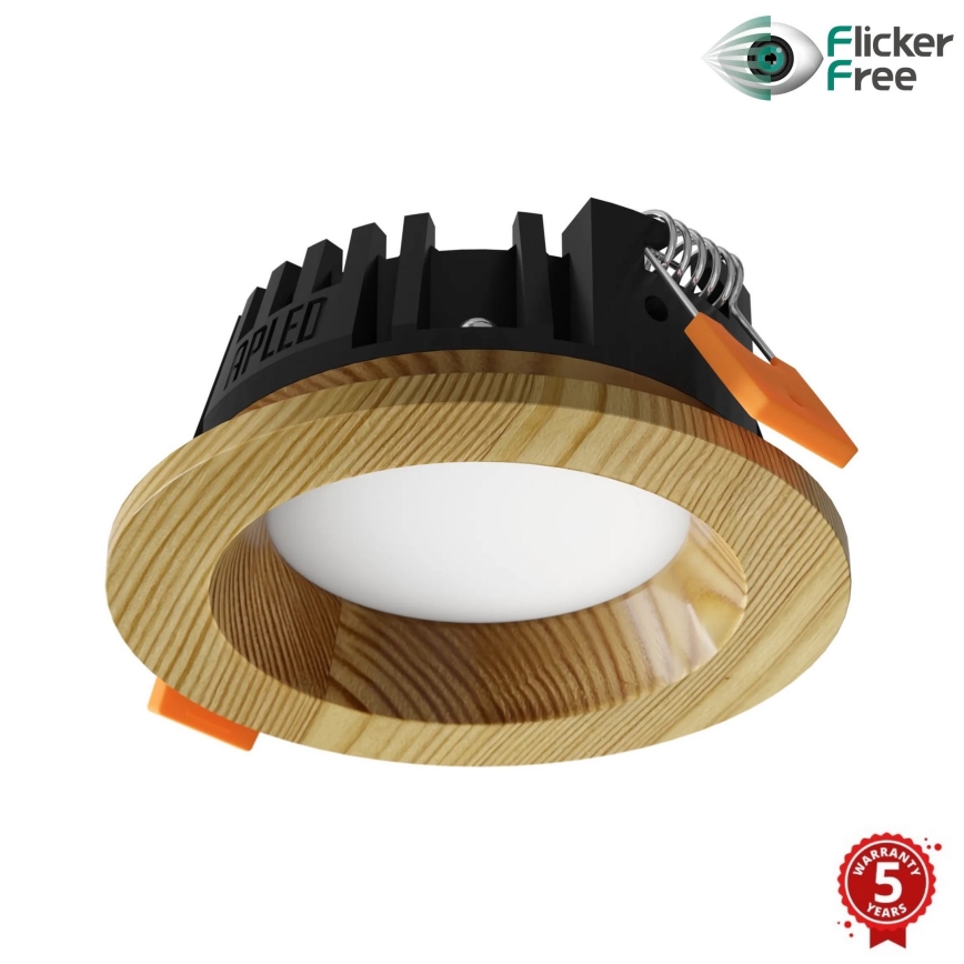 APLED - LED-Einbauleuchte RONDO WOODLINE LED/3W/230V 3000K d 9 cm Kiefer Massivholz