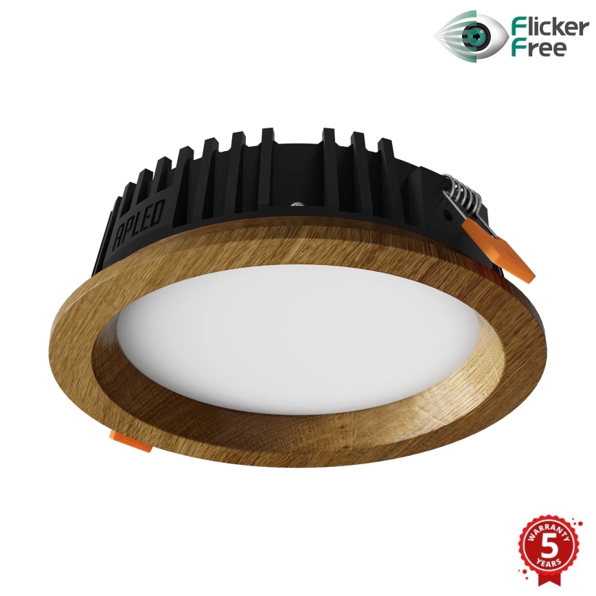 APLED - LED-Einbauleuchte RONDO WOODLINE LED/6W/230V 4000K d 15 cm Eiche Massivholz