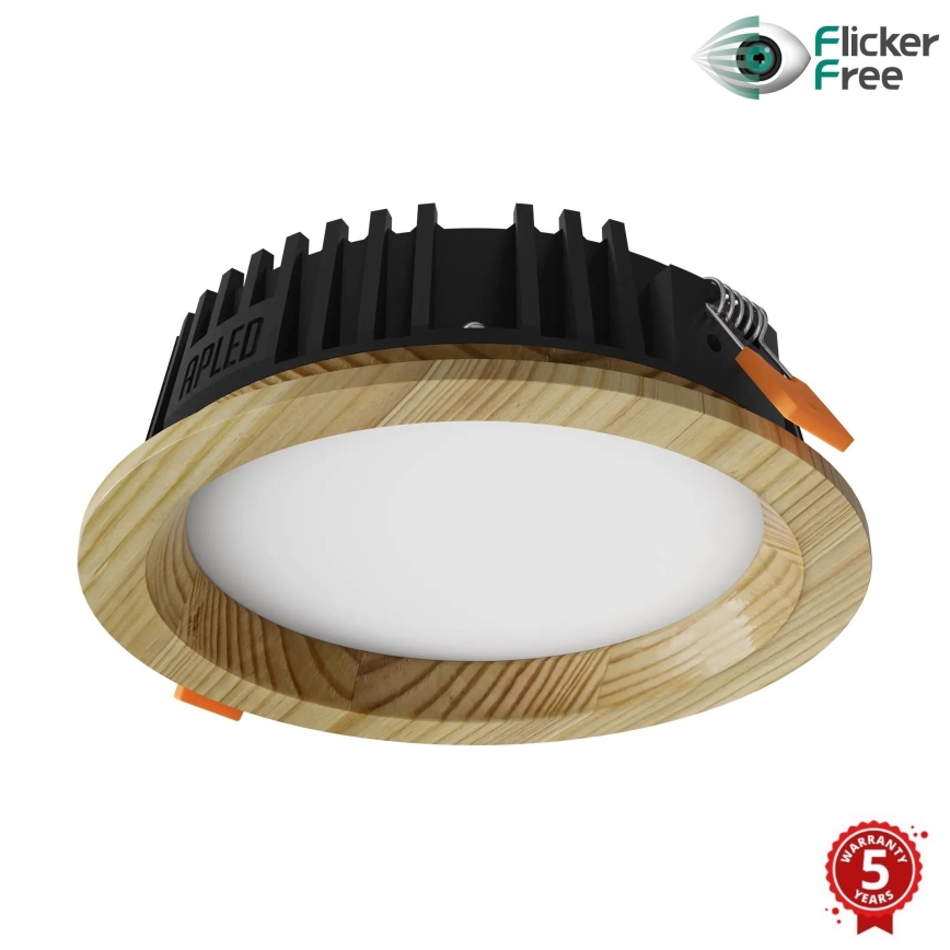 APLED - LED-Einbauleuchte RONDO WOODLINE LED/6W/230V 4000K d 15 cm Kiefer Massivholz