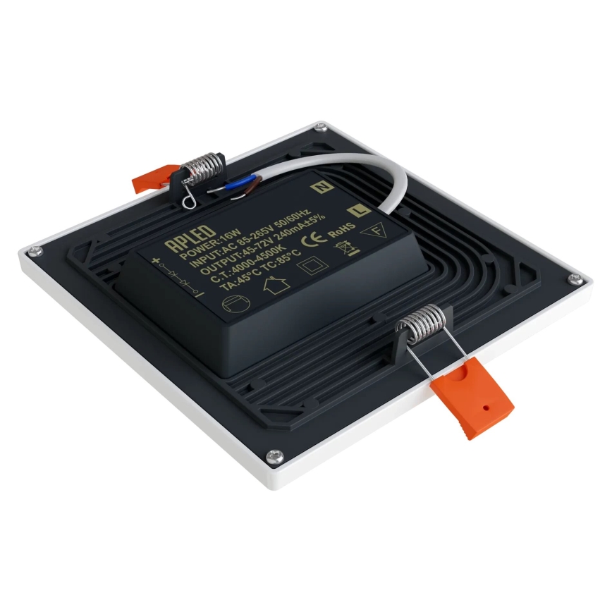 APLED - LED-Einbauleuchte SQUARE SLIM LED/16W/230V 14,5x14,5 cm weiß