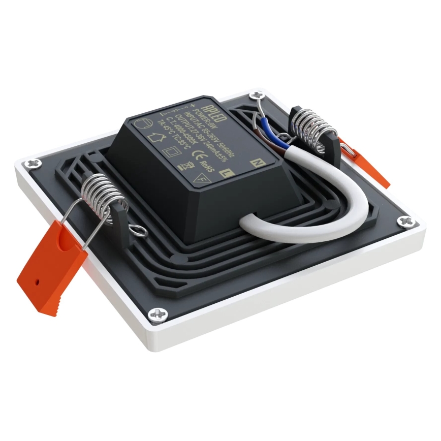APLED - LED-Einbauleuchte SQUARE SLIM LED/8W/230V 9x9 cm weiß