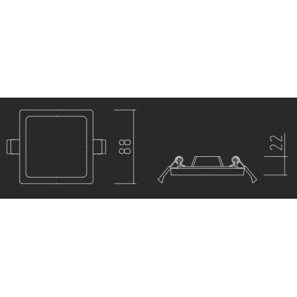 APLED - LED-Einbauleuchte SQUARE SLIM LED/8W/230V 9x9 cm weiß