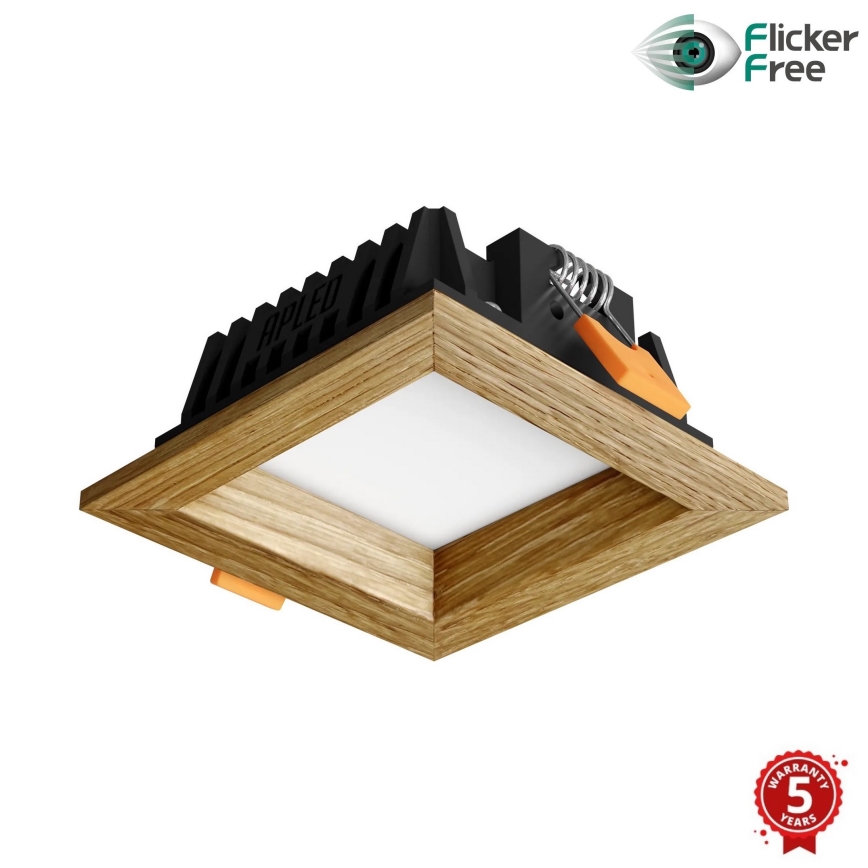 APLED - LED-Einbauleuchte SQUARE WOODLINE LED/3W/230V 3000K 9x9 cm Eiche Massivholz