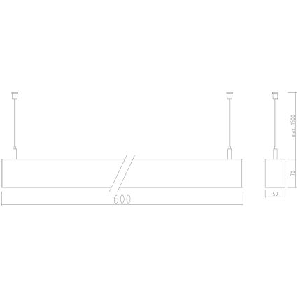 APLED –  LED-Hängeleuchte an Schnur LOOK LED/23W/230V 4000K 60 cm silbern