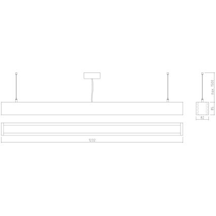 APLED - LED-Kronleuchter an Schnur LOOK LED/36W/230V 4000K 120 cm Eiche