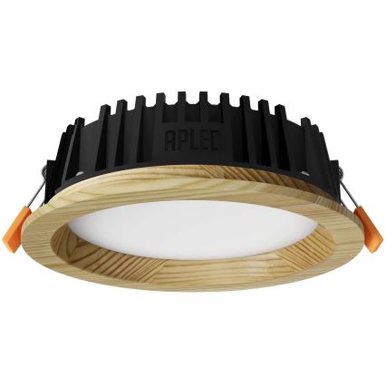 APLED - LED-Einbauleuchte RONDO WOODLINE LED/6W/230V 3000K d 15 cm Kiefer Massivholz