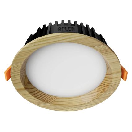 APLED - LED-Einbauleuchte RONDO WOODLINE LED/6W/230V 3000K d 15 cm Kiefer Massivholz