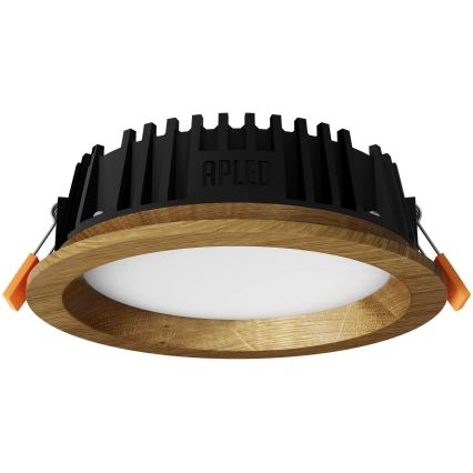 APLED - LED-Einbauleuchte RONDO WOODLINE LED/6W/230V 4000K d 15 cm Eiche Massivholz