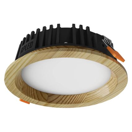 APLED - LED-Einbauleuchte RONDO WOODLINE LED/6W/230V 4000K d 15 cm Kiefer Massivholz