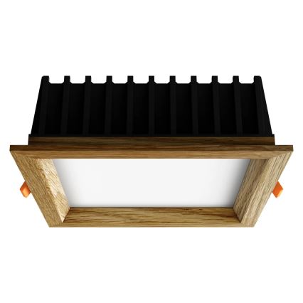 APLED - LED-Einbauleuchte SQUARE WOODLINE LED/12W/230V 4000K 17x17 cm Eiche Massivholz