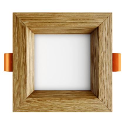 APLED - LED-Einbauleuchte SQUARE WOODLINE LED/3W/230V 3000K 9x9 cm Eiche Massivholz