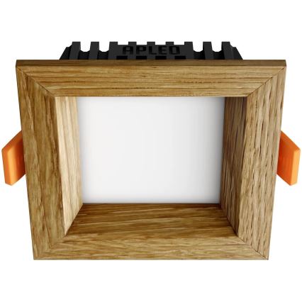 APLED - LED-Einbauleuchte SQUARE WOODLINE LED/3W/230V 4000K 9x9 cm Eiche Massivholz