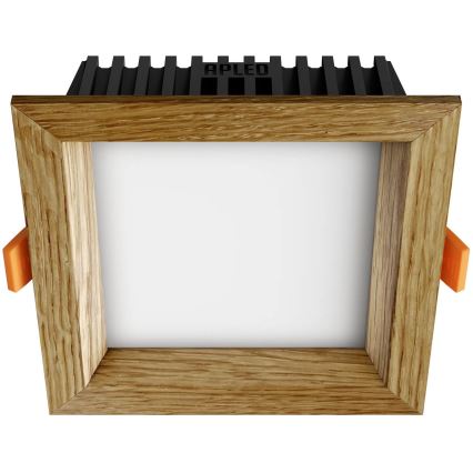 APLED - LED-Einbauleuchte SQUARE WOODLINE LED/6W/230V 3000K 12x12 cm Eiche Massivholz