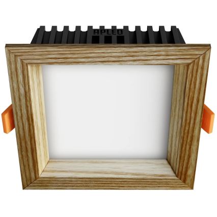 APLED - LED-Einbauleuchte SQUARE WOODLINE LED/6W/230V 3000K 12x12 cm Esche Massivholz