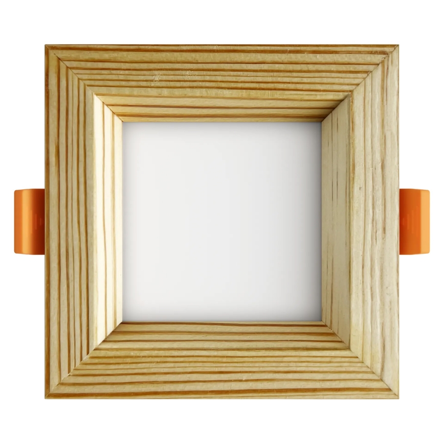 APLED - LED-Einbauleuchte SQUARE WOODLINE LED/6W/230V 3000K 12x12 cm Kiefer Massivholz