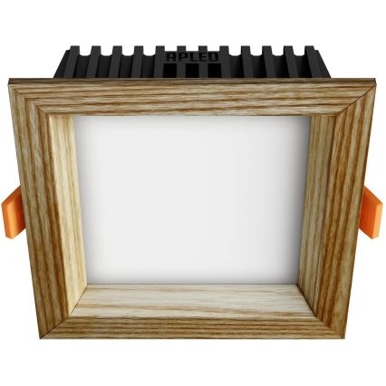 APLED - LED-Einbauleuchte SQUARE WOODLINE LED/6W/230V 4000K 12x12 cm Esche Massivholz