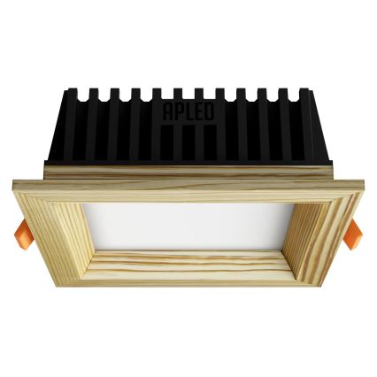 APLED - LED-Einbauleuchte SQUARE WOODLINE LED/6W/230V 4000K 12x12 cm Kiefer Massivholz