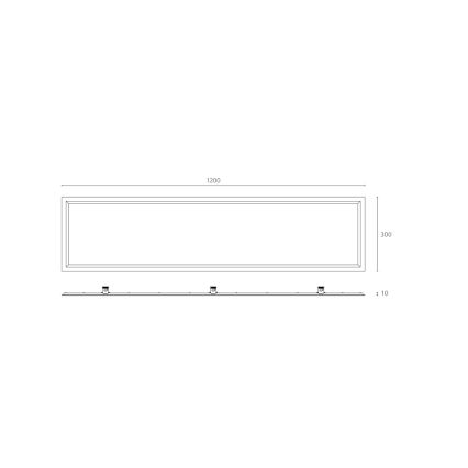 APLED - LED-Einbaupanel für Badezimmer QUADRA LED/40W/230V 4000K IP41 120x30cm