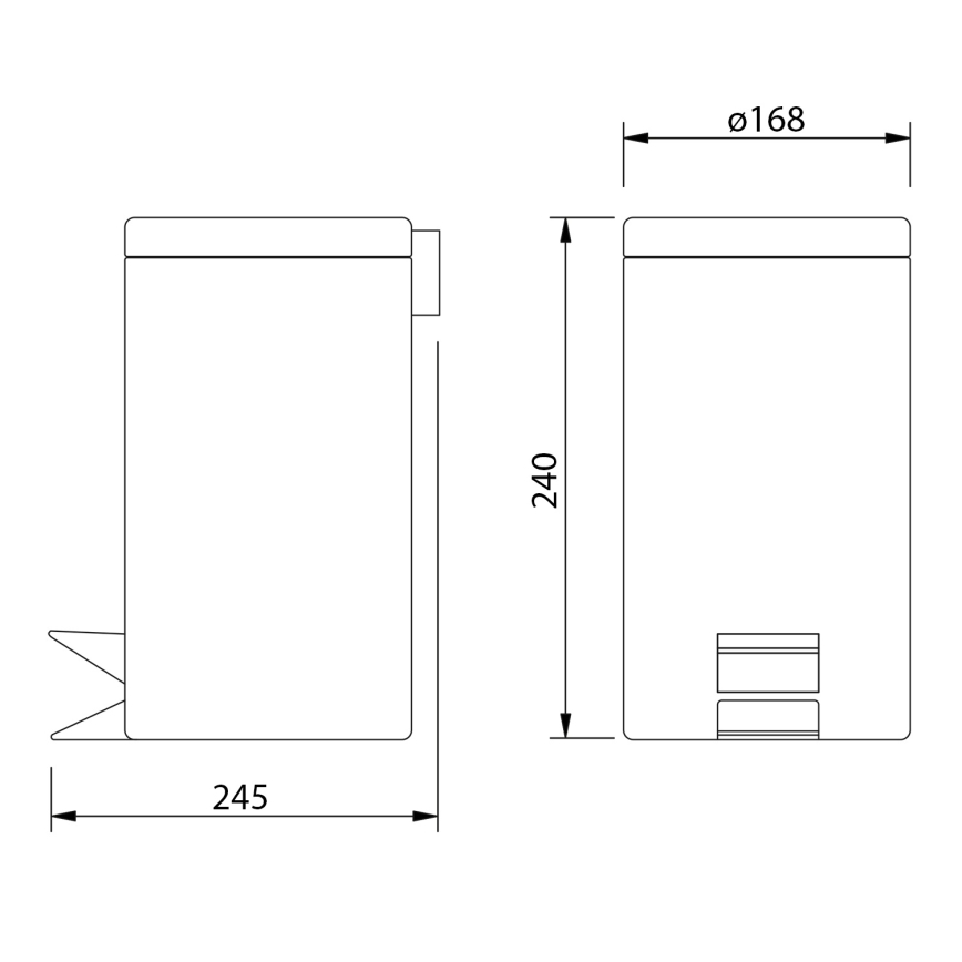 Aqualine - Abfalleimer SIMPLE LINE 3 l poliert Edelstahl