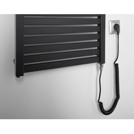 Aqualine - Badezimmer-Elektro-Heizkörper TONDI-E 500W/230V 133 cm matt schwarz gerade