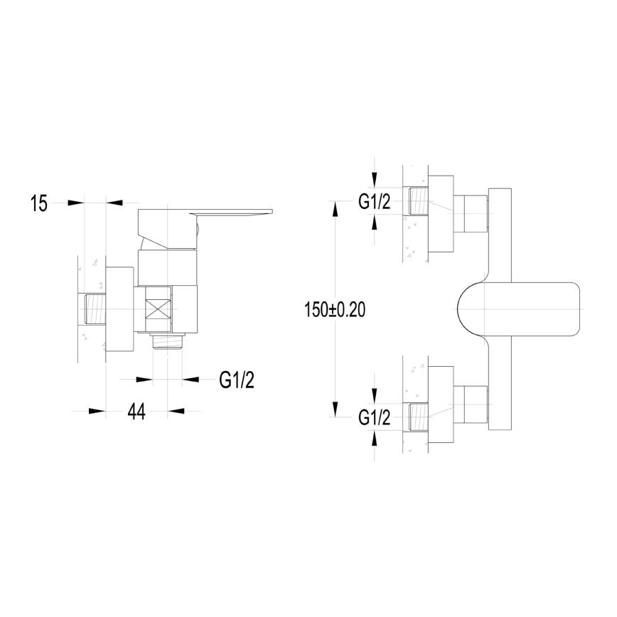 Aqualine - Duscharmatur DAPHNE Hochglanz-Chrom