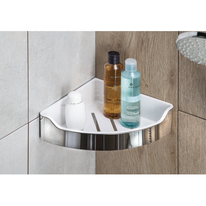 Aqualine - Eck-Duschablage SAMBA 21,8x30 cm glänzendes Chrom