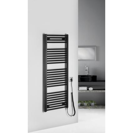 Aqualine - Elektrischer Badheizkörper DIRECT-E 400W 132x45 cm matt schwarz