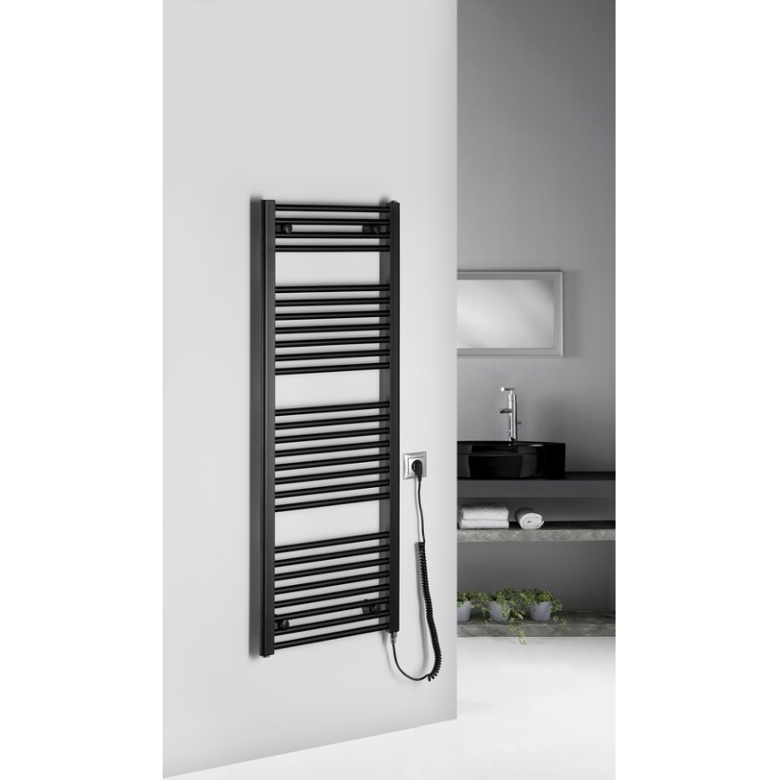 Aqualine - Elektrischer Badheizkörper DIRECT-E 400W 132x45 cm matt schwarz