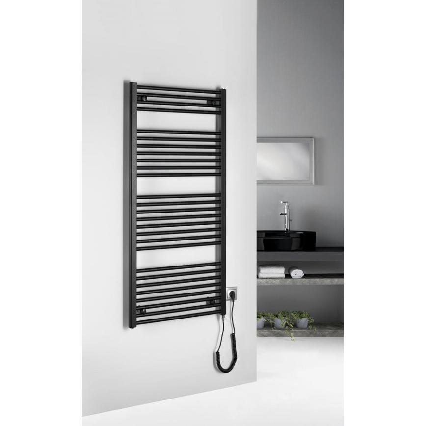 Aqualine - Elektrischer Badheizkörper DIRECT-E 600W 132x60 cm matt schwarz