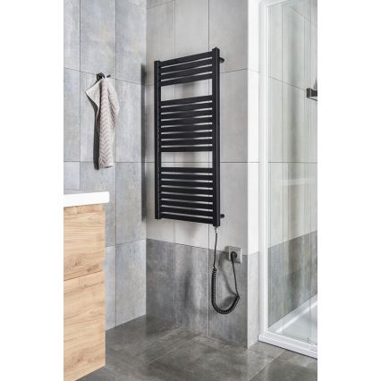 Aqualine - Elektrischer Badheizkörper TONDI-E 300W 97x45 cm matt schwarz
