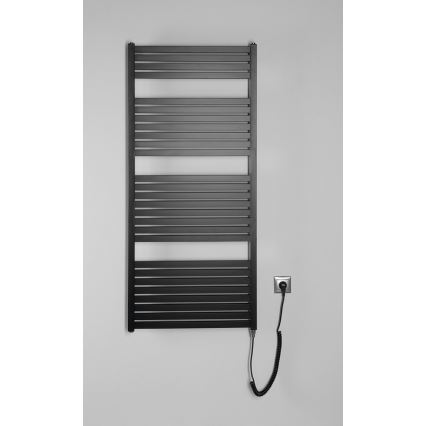 Aqualine - Elektrischer Badheizkörper TONDI-E 600 W 133x60 cm matt schwarz