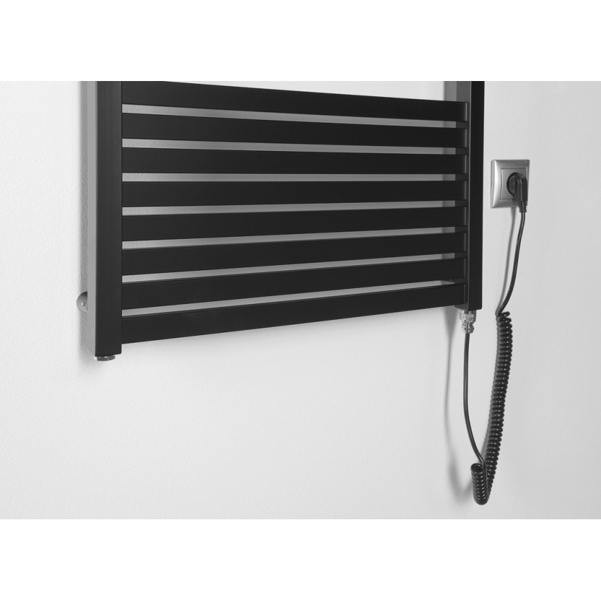 Aqualine - Elektrischer Badheizkörper TONDI-E 600 W 169 x 45 cm matt schwarz