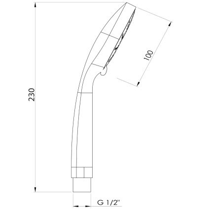 Aqualine - Handbrause Ø 10 cm matt schwarz