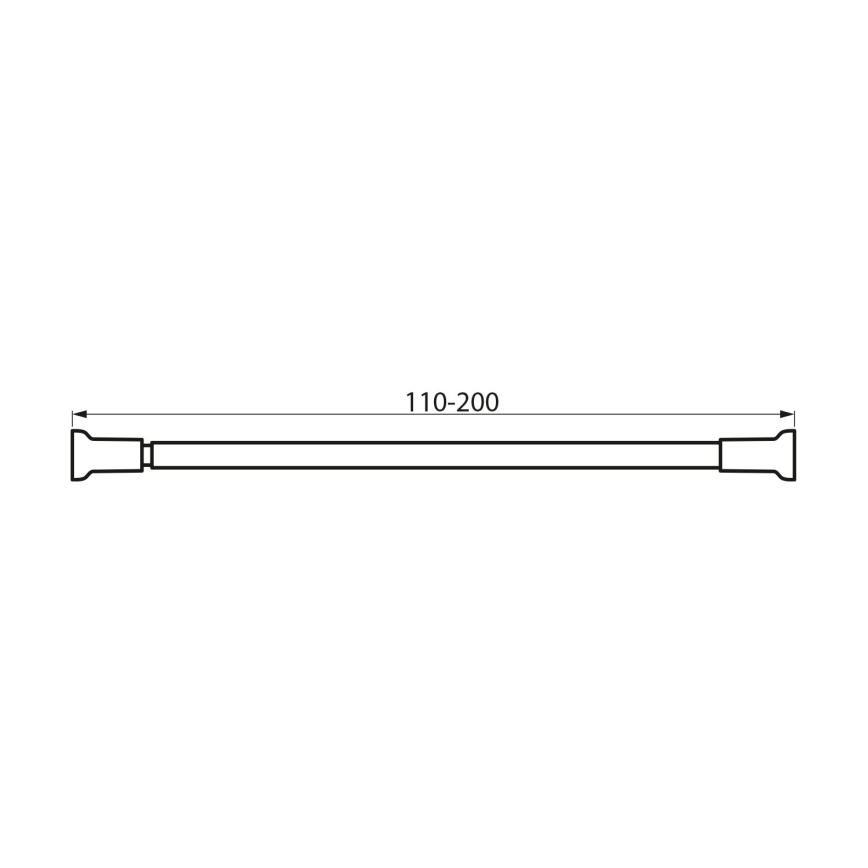 Aqualine - Teleskop-Spannstange 110-200 cm glänzendes Chrom