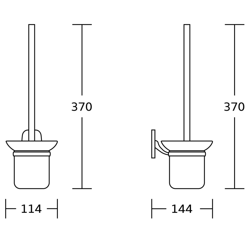 Aqualine - Toilettenbürste wandmontiert RUMBA milchig Glas/glänzendes Chrom