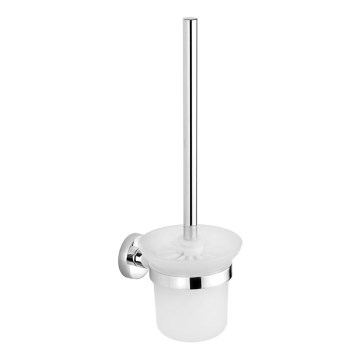 Aqualine - Toilettenbürste wandmontiert SAMBA milchig Glas/glänzendes Chrom