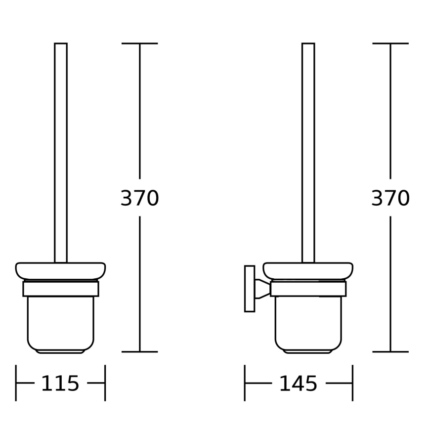 Aqualine - Toilettenbürste wandmontiert SAMBA milchig Glas/glänzendes Chrom