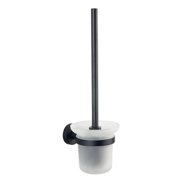 Aqualine - Toilettenbürste wandmontiert SAMBA milchig Glas/matt schwarz