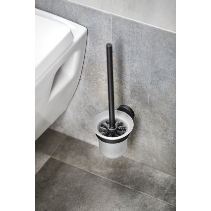 Aqualine - Toilettenbürste wandmontiert SAMBA milchig Glas/matt schwarz