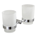 Aqualine - Wandmontierter Zahnbürstenhalter SAMBA milchiges Glas/glänzendes Chrom
