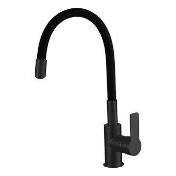 Aqualine - Wasserhahn/Armatur mit flexiblem Arm LORE matt schwarz