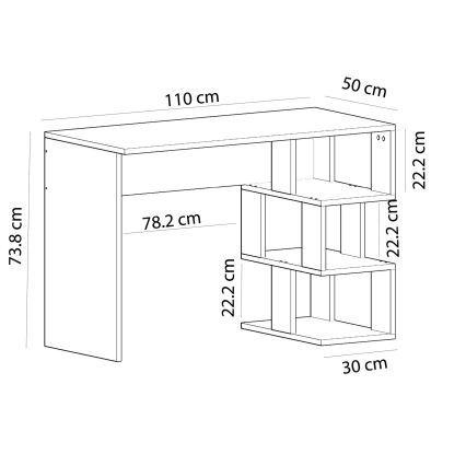 Arbeitstisch DARDANOS 110x73,8 cm beige/weiß