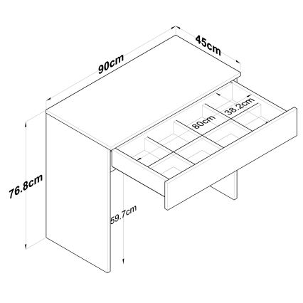 Arbeitstisch RANI 90x76,8 cm weiß