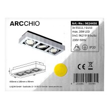 Arcchio - LED-Deckenleuchte RONKA 3xGU10/11,5W/230V