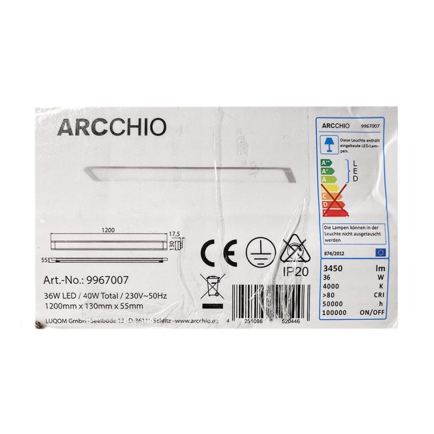 Arcchio - LED-Deckenleuchte VINCA LED/36,4W/230V