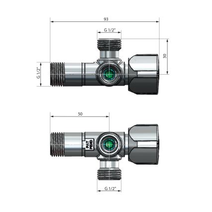 Arco - Eck-Kombiventil ARCO glänzender Chrom