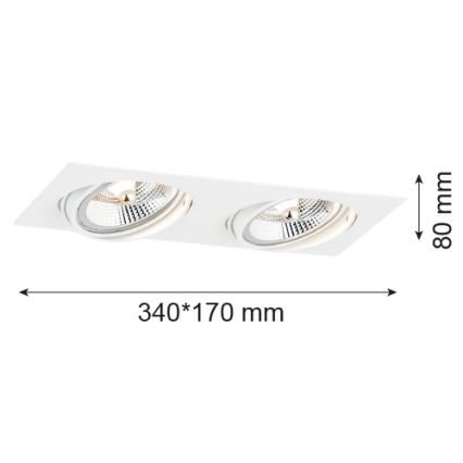 Argon 1046 - Einbaubeleuchtung OLIMP 2xGU10-AR111/12W/230V weiß