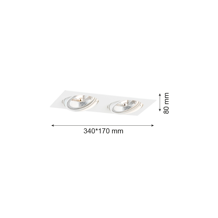 Argon 1046 - Einbaubeleuchtung OLIMP 2xGU10-AR111/12W/230V weiß