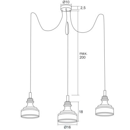 Argon 1354 - LED-Kronleuchter an einer Litze TULUZA 3xLED/5W/230V