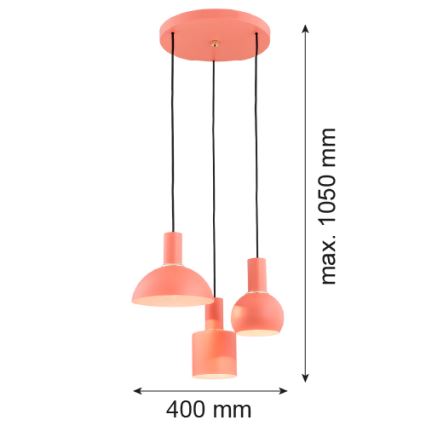 Argon 1469 - Hängeleuchte SINES 3xE27/15W/230V orange